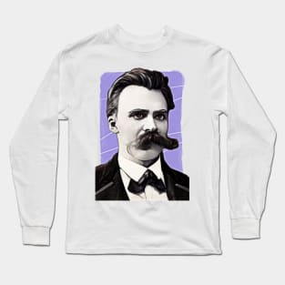 German Philosopher Friedrich Nietzsche illustration Long Sleeve T-Shirt